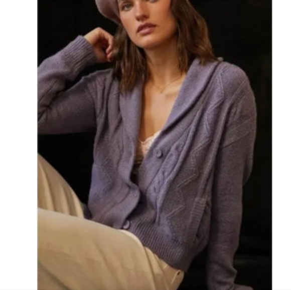 Pilcro Sweaters - Anthropologie Pilcro Cardigan Sweater Lavender Cotton Crop